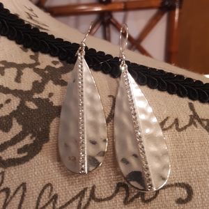 SILVER TEARDROP HOOK EARRINGS